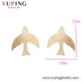 95563 xuping new arrival personalized pattern popular bird shaped gold stud earring